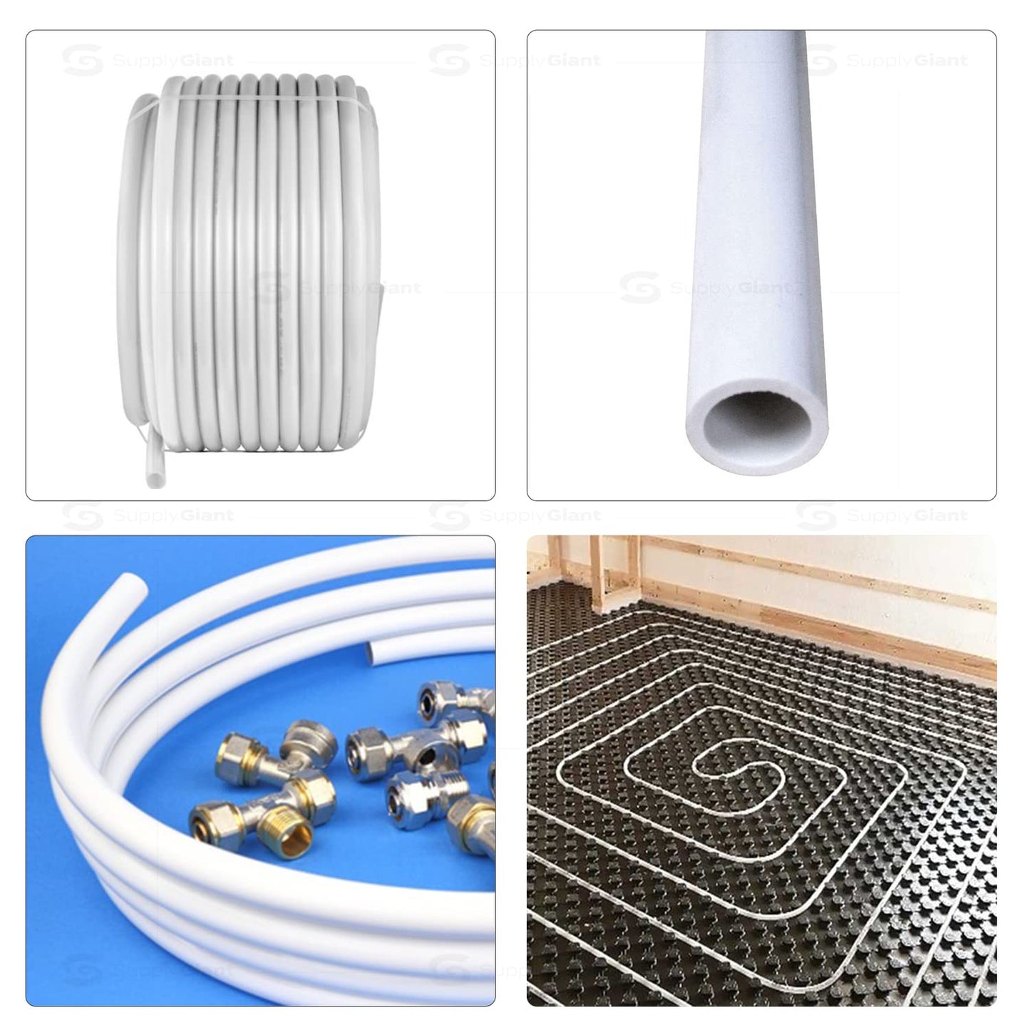 Supply Giant PEX-B Pipe 1 In x 300 Ft White Tubing for Plumbing, Potable Water Line for Home Improvement, Indoor/Outdoor Use