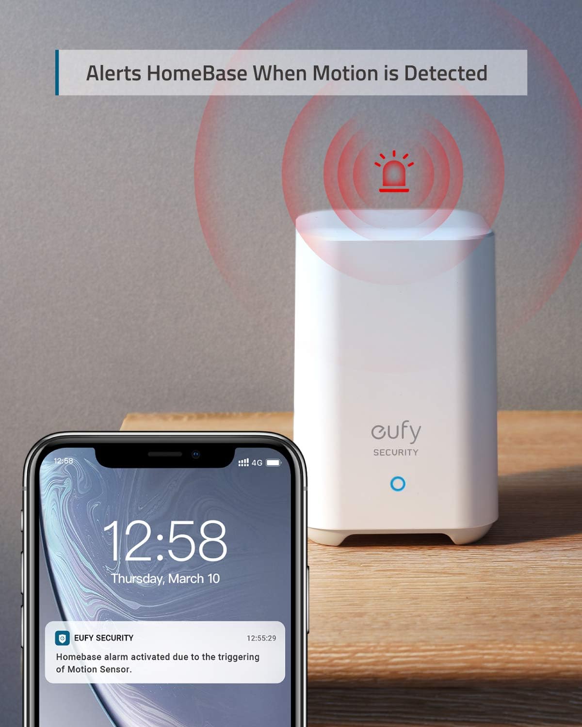 eufy Security 100 30 2-Year 24/7 Motion Sensor, Home Alarm System, Coverage, ft Detection Range, Battery Life