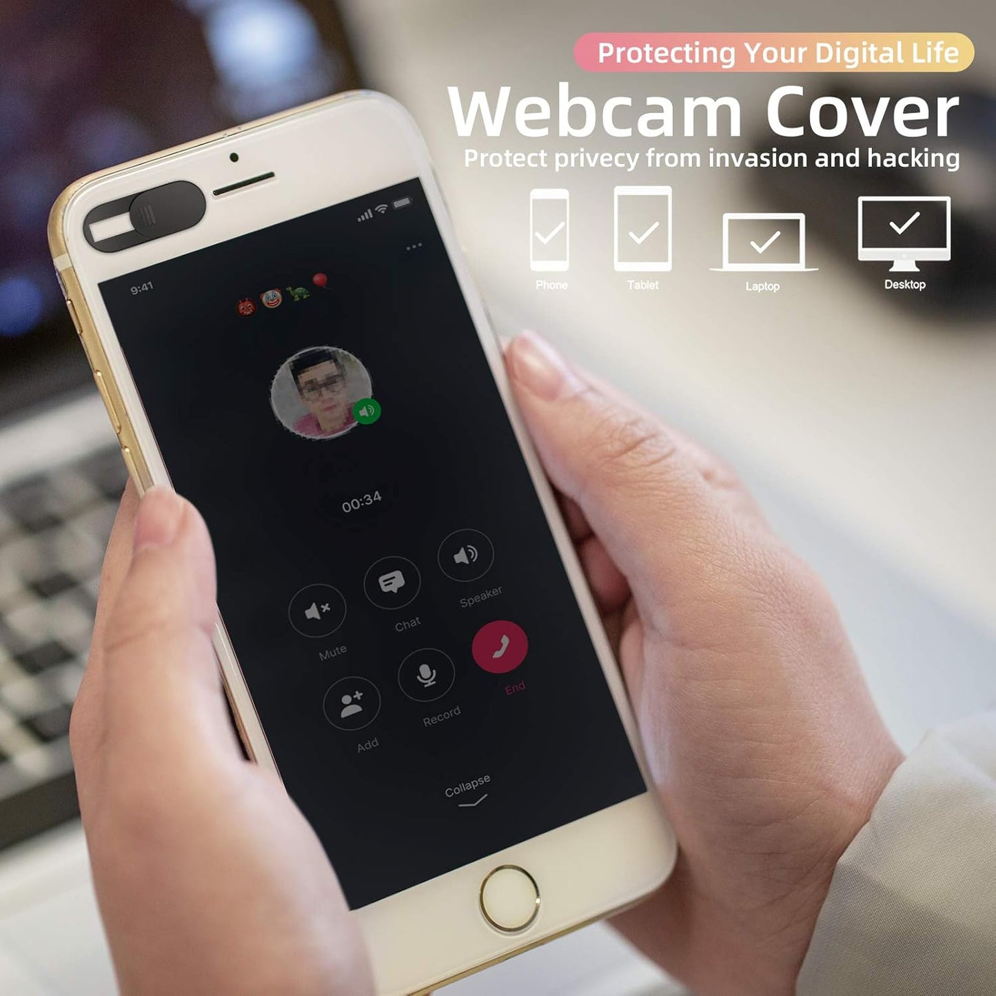 Toojcc 3/Y Camera,0.03in Webcam Cover,Ultra-Thin Camera cover Slide compatible