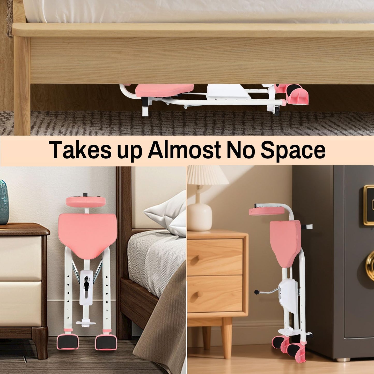 FAHKNS Leg Stretcher - Split Machine for Leg Stretching, Flexibility Stretching Equipment - Ballet, Yoga, Dance, Martial Arts (Pink, New Model with Backrest and Phone Holder)