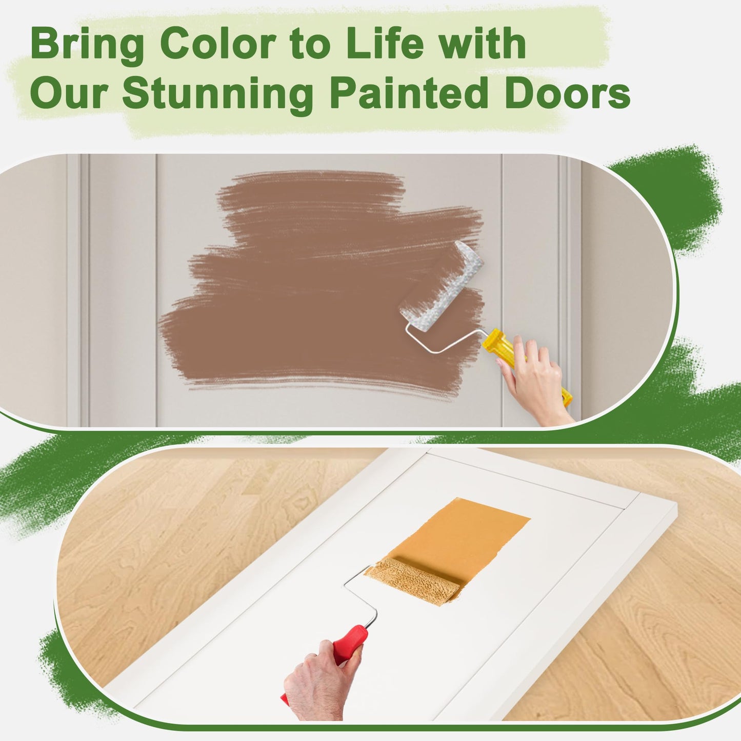 CRUTOP 32''x80'' Half Frosted Glass Interior Door Slab Shaker, Pre-Built Panel for Barn Doors, Pocket Doors, French Door, for Pantry, Bedroom, Closet, Laundry & Bathroom, White Prefinish&Paintable