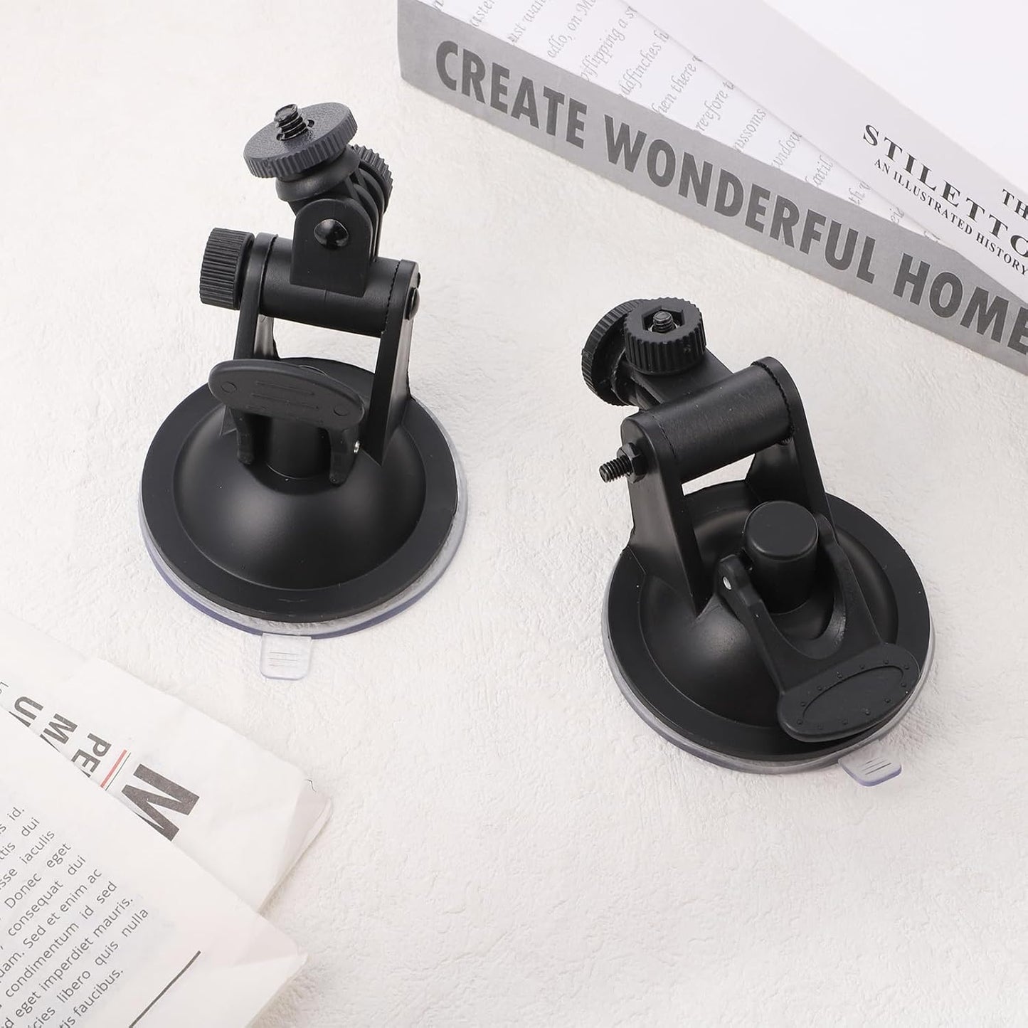 Qulkws 2PCS Dash Cam Suction Cup Mounts, Car Camera Mount, Windshield and Dashboard Suction Cup Mounts, Camera Mount