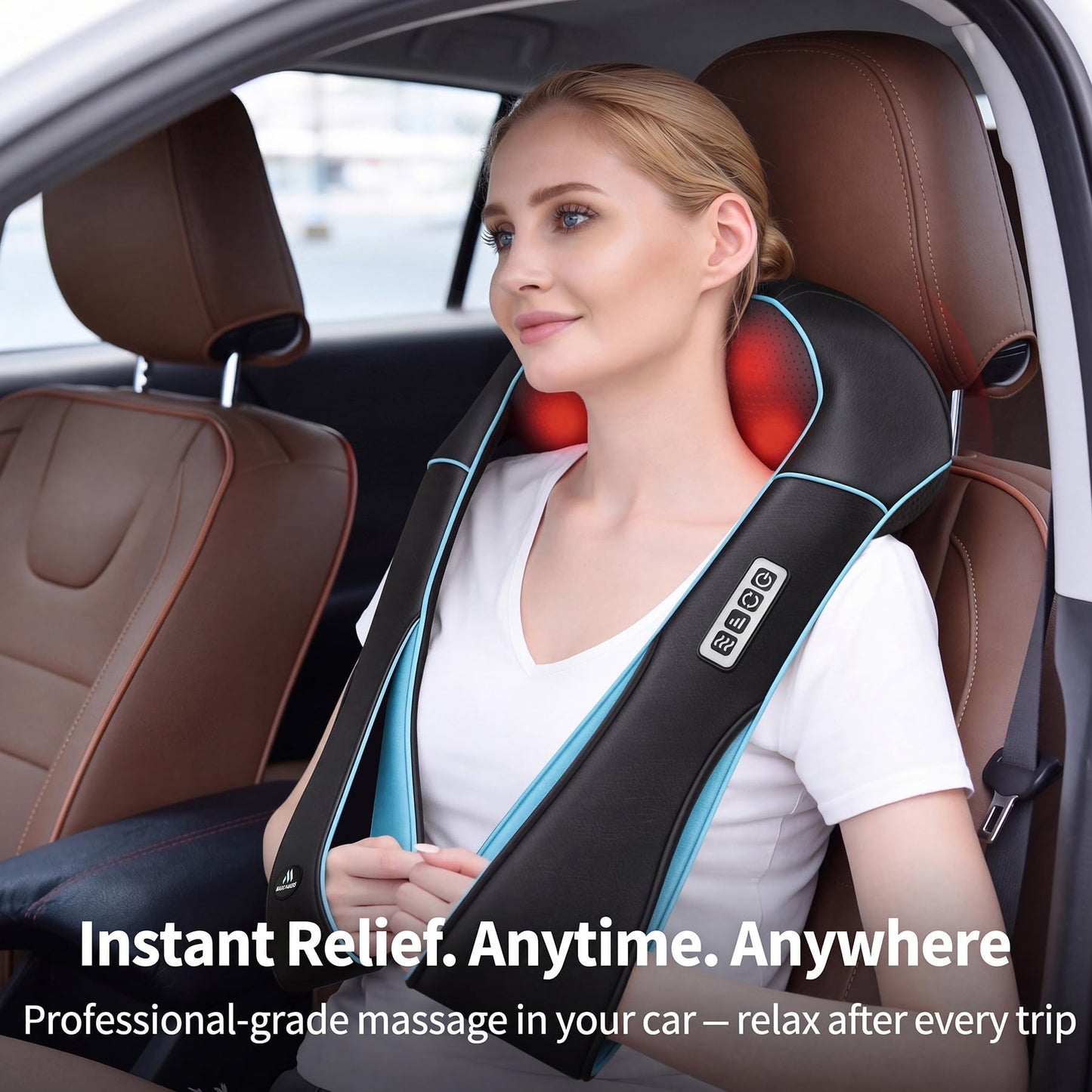 MagicMakers Fathers Day Dad Gifts, Shiatsu Neck Massager with Heat for Pain Relief Deep Tissue – Christmas Gift for Women, Men, Mom, Dad, Her, Him– Amazing Back & Shoulder Relief from Daughter or Son