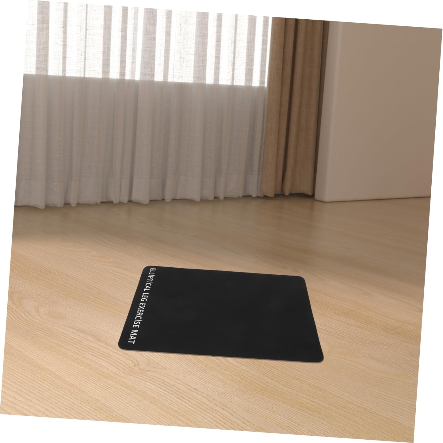 ifundom Non-Slip Shock-Absorbing Mat for Treadmills Vibration Dampening Floor Protector Black PU Exercise Equipment Mat for Home Gym