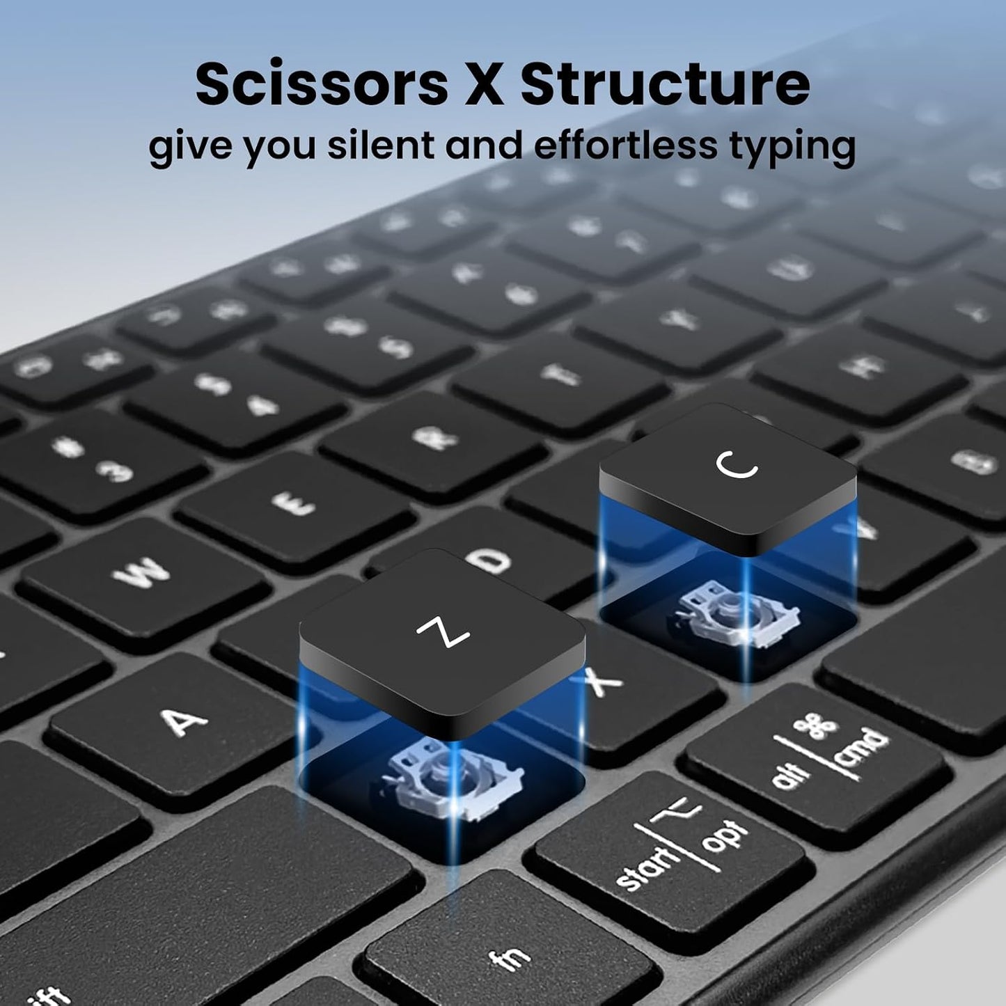 Bnnwa 3-Device (2.4G+BT), TV/Phone,12 Wireless Bluetooth Keyboard, Free Switching Ultra-Slim Compact Wireless Keyboard