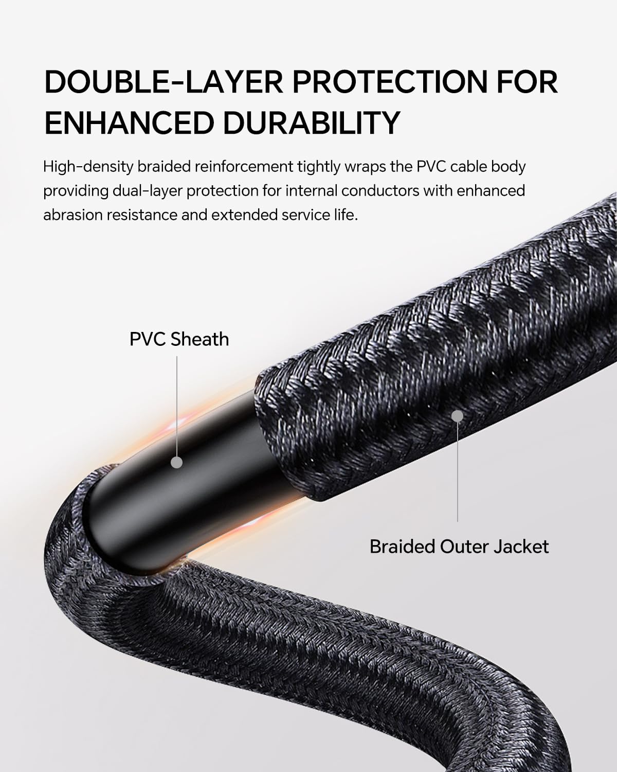 10ft 2.0 USB Printer Cable, USB A to B Cable with Ferrite Bead, Gold-Plated Connector, Nylon Braided Cord Compatible