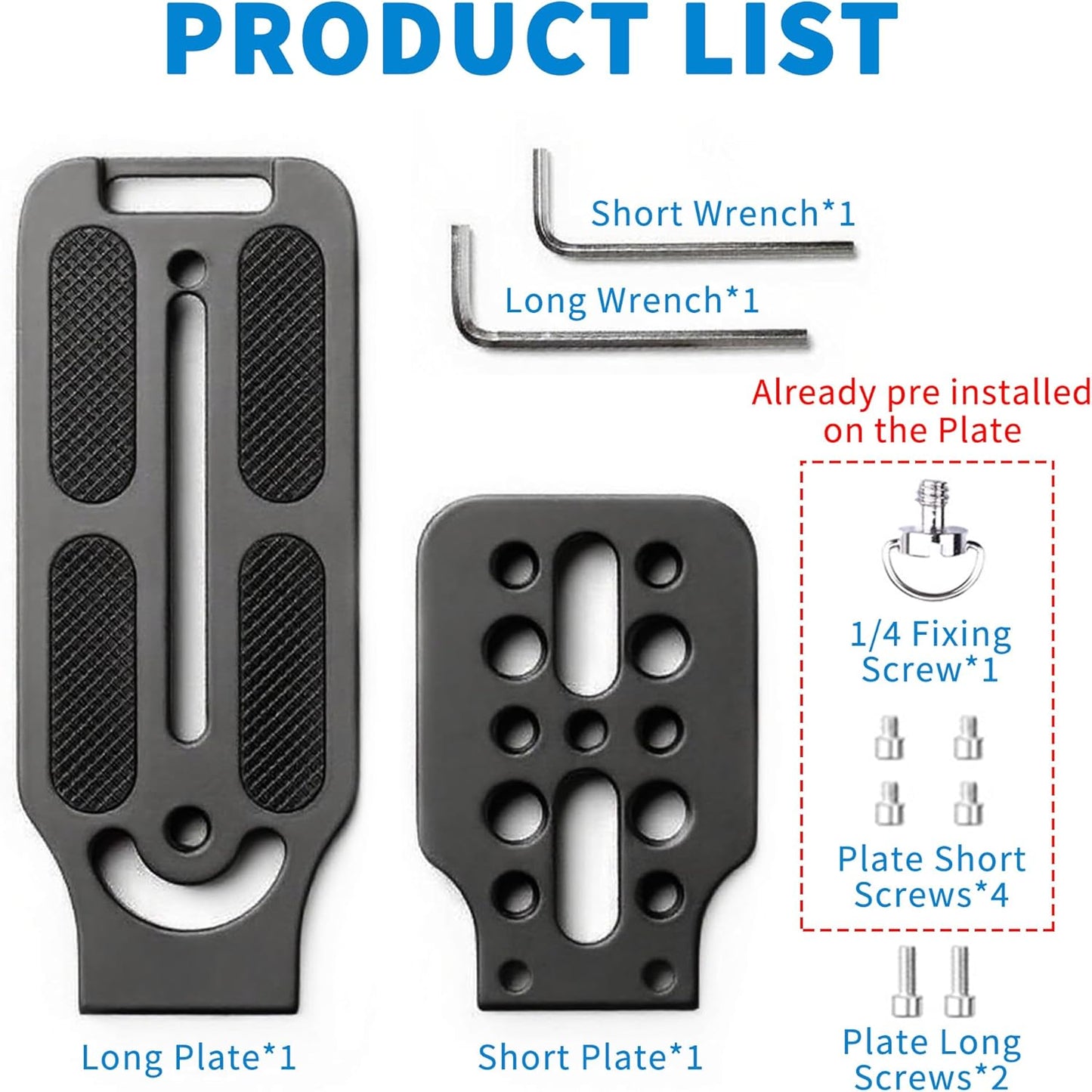 Bestoct 1/4" 3/8" DSLR Camera L Bracket with & Screw Hole, Vertical Horizontal Switching Tripod Mount Quick Release