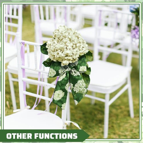 Elegant Wreath Sash - Satin Blank Sashes for Embroidery | Indoor/Outdoor Home Decor (White & Green)