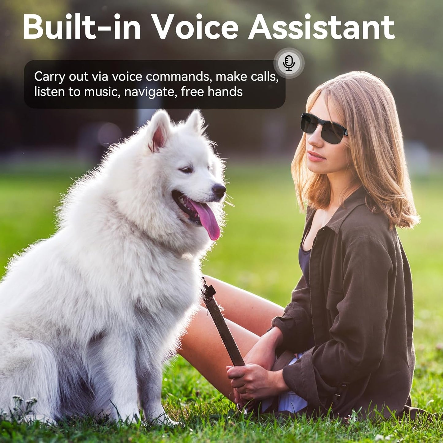 GAXABI (M9 Smart Glasses, Polarized Bluetooth Sunglasses, Built-in Mic & Speakers, Voice Assistant, UV Protection