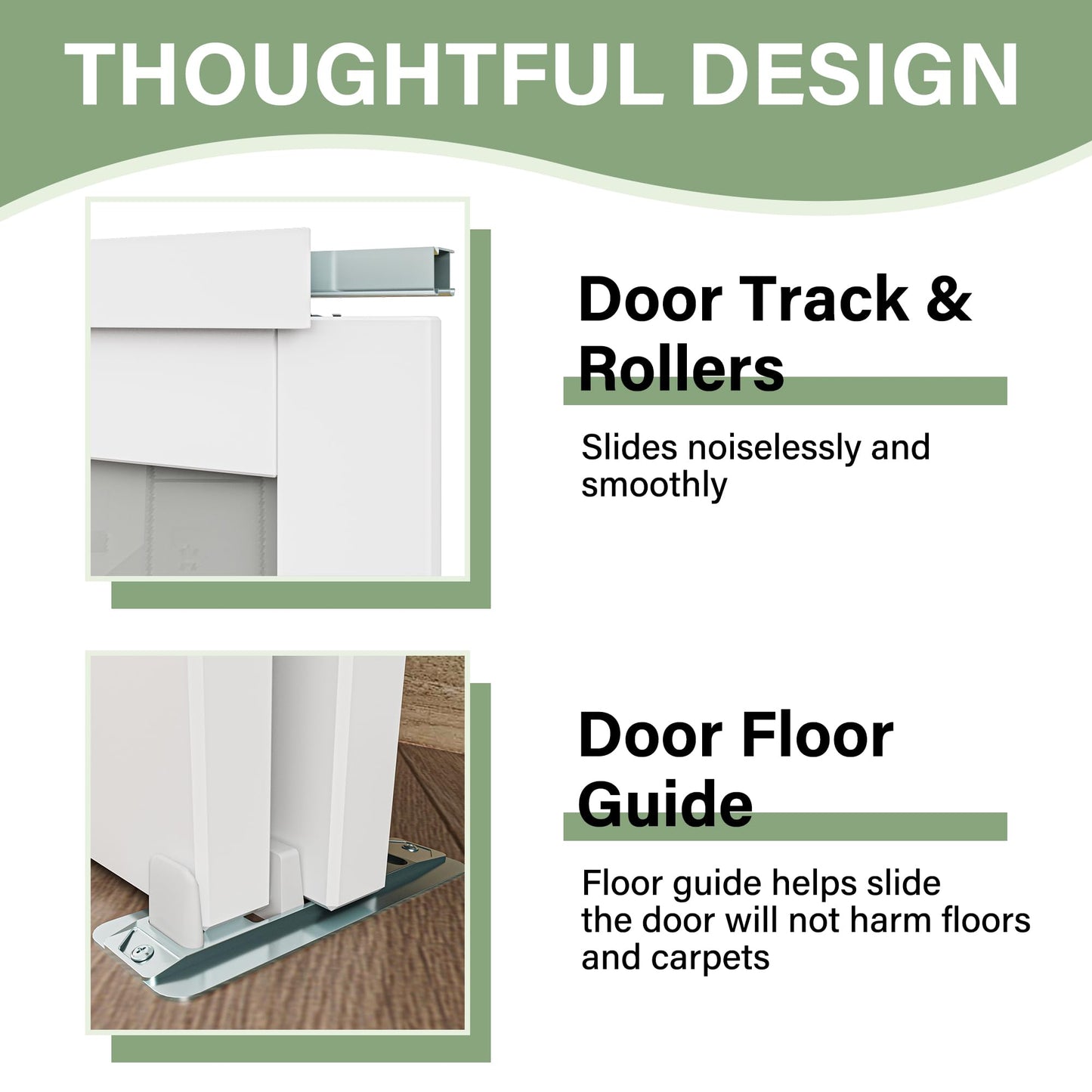 Paintable Sliding Closet Door 72" x 80", 5 Lite Frosted Tempered Glass Interior Sliding Door for Bedroom, Bypass Closet Panels with Hardware Set & Handles, Pre-Drilled Need to Assemble