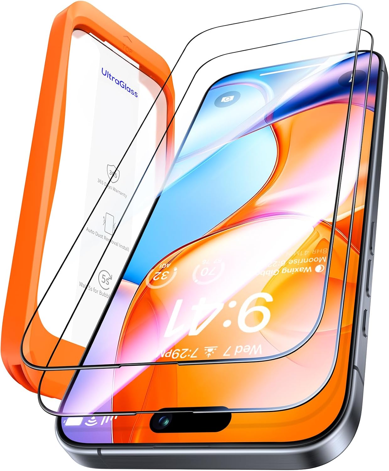 9H+ 13 13 [2025 2 Packs UltraGlass TOP Glass for iPhone Screen Protector Glass [Military Grade Shatterproof & Longest
