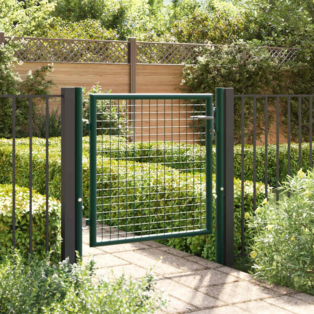 vidaXL Fence Gate Steel 39.4x29.5 Green