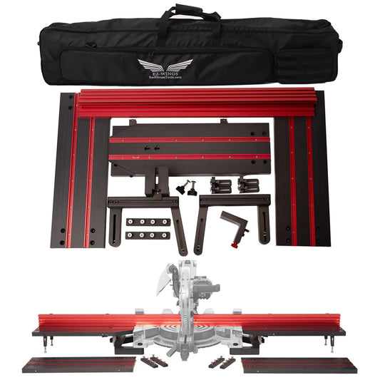 EZ-Wings PRO 8ft Portable Miter Saw Station | Material Support System