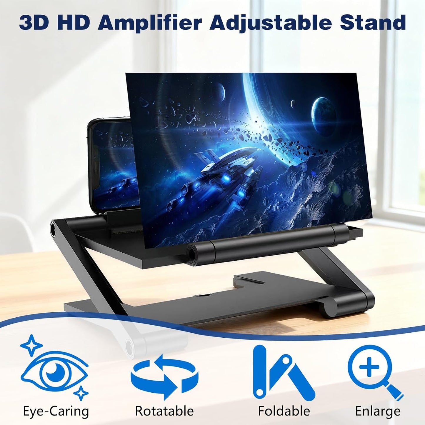 BSonata 2026 3D New Screen Magnifier Version, HD Mobile Phone Magnifier Projector Screen, Portable Foldable Phone
