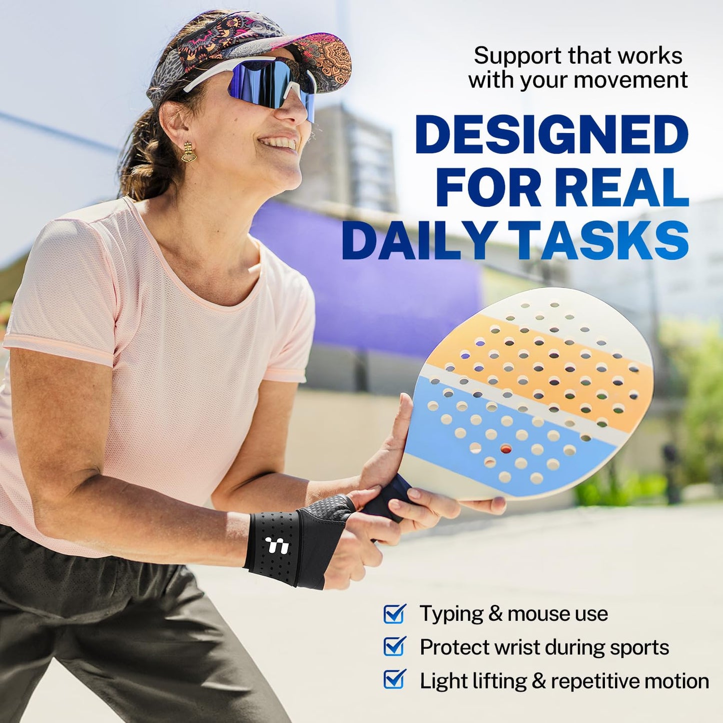 Wrist Brace for Carpal Tunnel, Ultra Thin & Breathable, Soft Thumb Design, Ajustable Wrist Support for Typing, Tennis, Golf, Sleep & Daily Use (Not for Thumb Pain), Fits Both Left & Right Hand, S/M