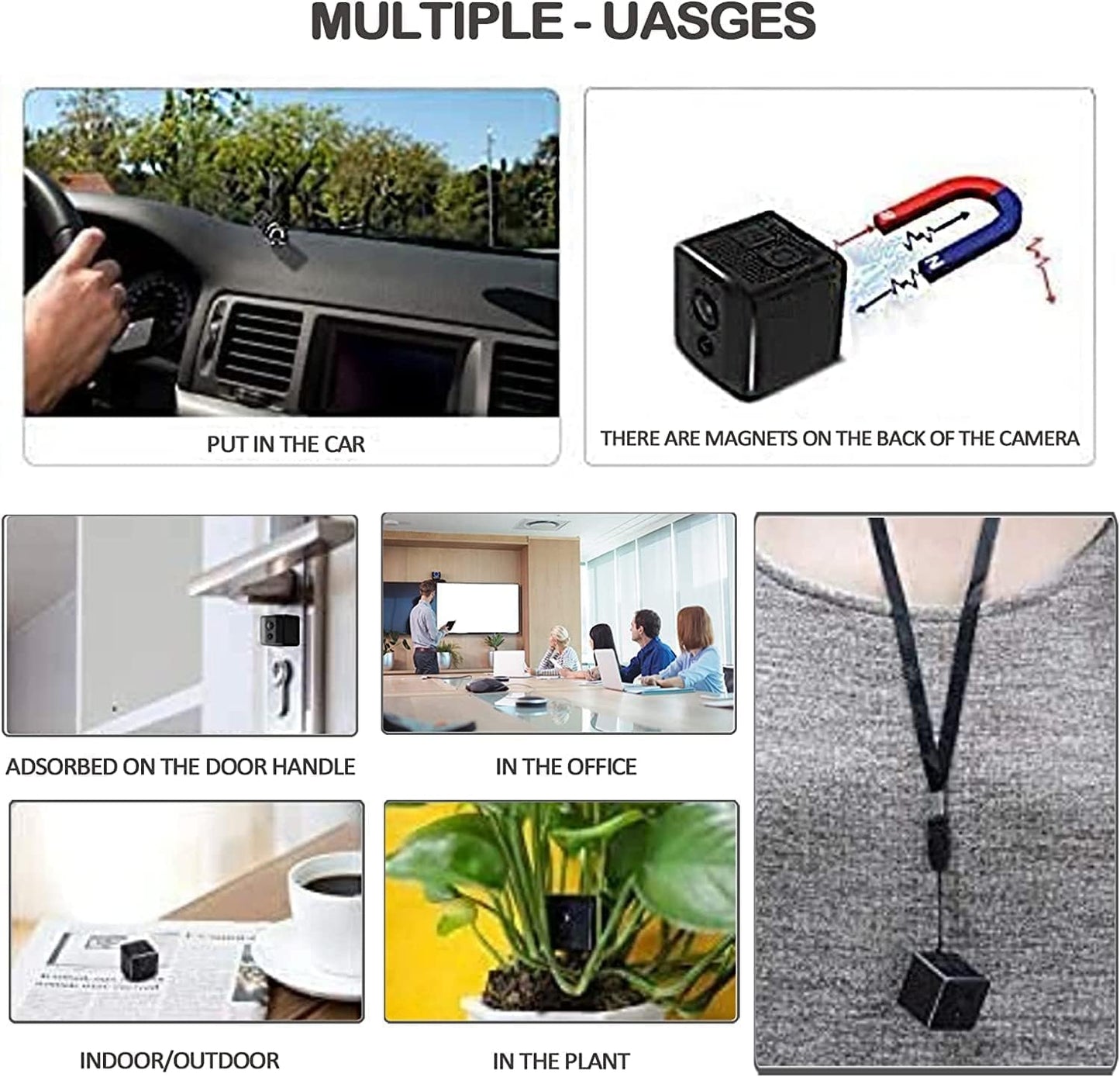 ehomful 1080P Wireless Mini Camera HD Portable Small Nanny Cam with Night Vision,Body Cam Surveillance Cameras for Home