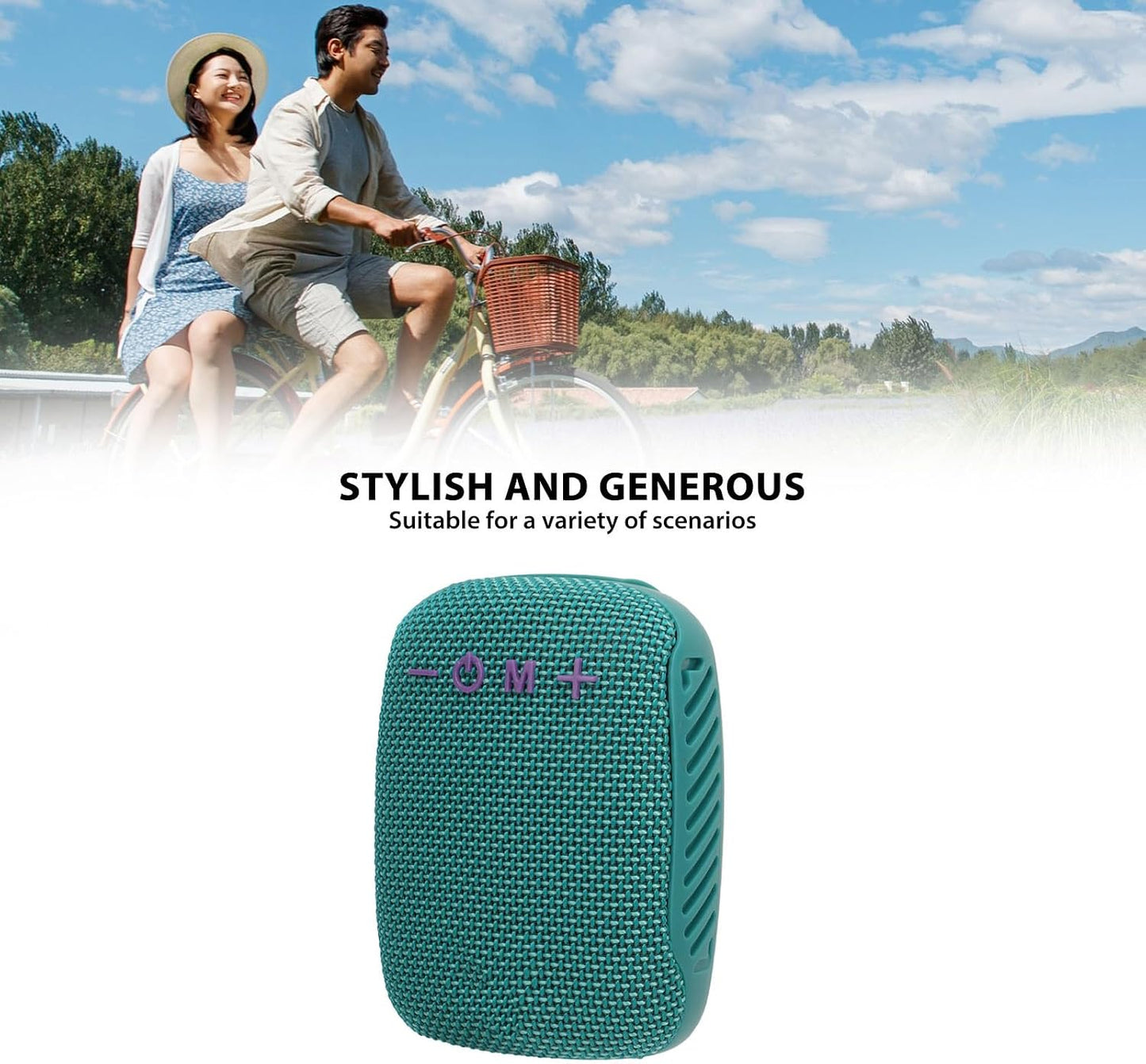 Sanpyl Blue Bluetooth Speaker for Biking - Outdoor Speaker with Serial Connection for Enhanced Sound