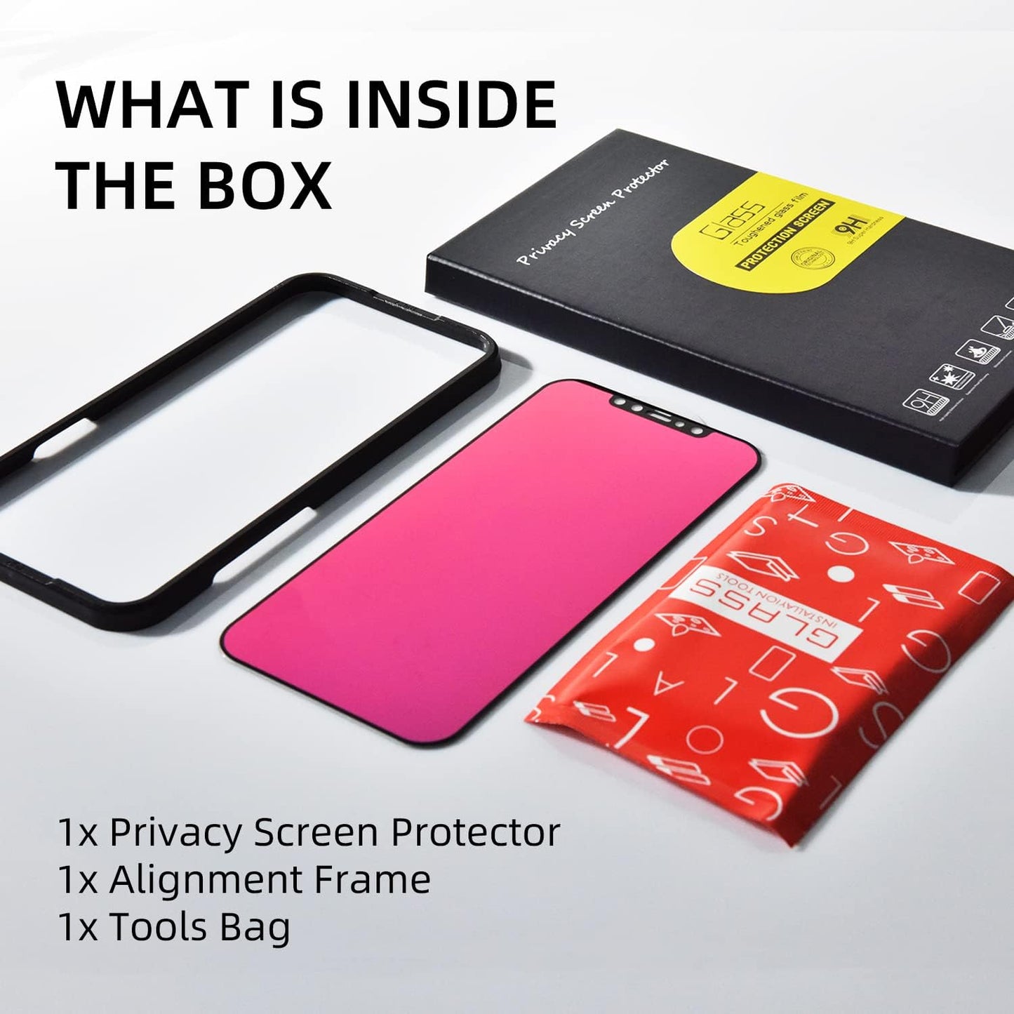 12 12 6.1 inch EGKimBa Privacy Screen Protector compatible with iPhone /iPhone Pro, Gradient Colorful Electroplated