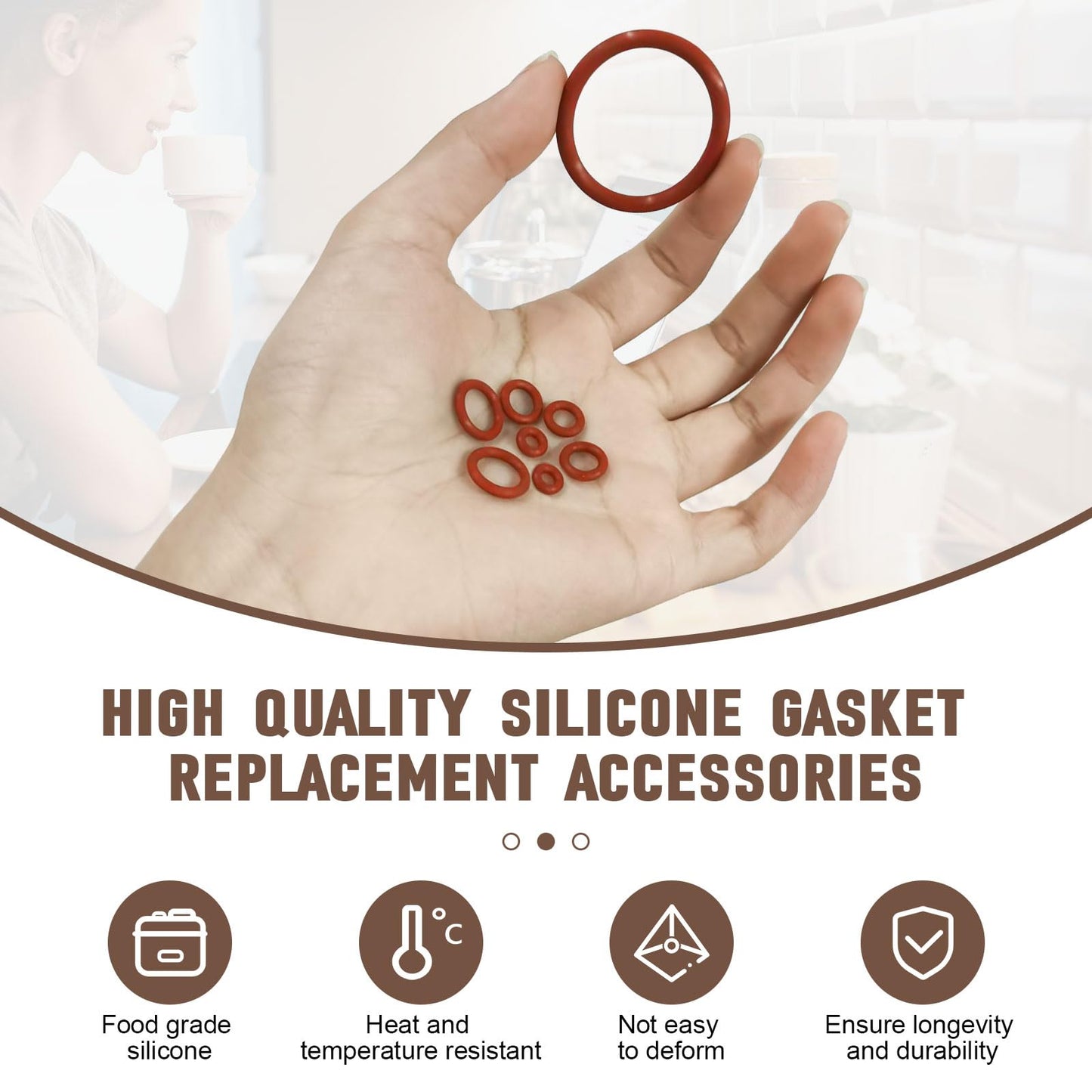 Seal O-Ring Kit Gasket Seal Set Fit for Saeco Philips Gaggia Coffee Machines for Boiler Outlet Pin and Brew Unit, Maintenance Kit Seal O-Rings Nozzle Gasket, 8 PCS