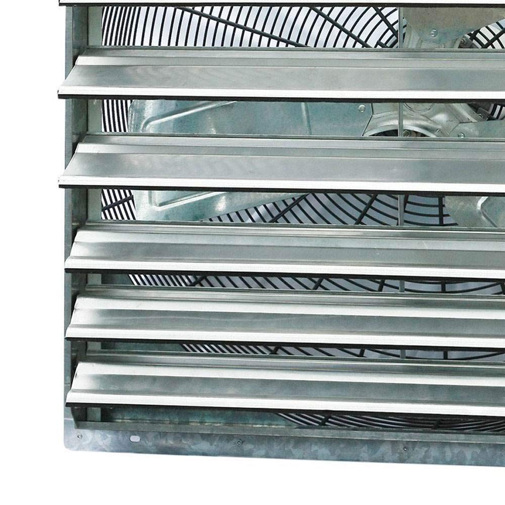 iLiving - 30" Wall Mounted Shutter Exhaust Fan - Automatic Shutter - Single Speed - Vent Fan For Home Attic, Shed, or Garage Ventilation, 5088 CFM, 7500 SQF Coverage Area, Silver (ILG8SF30S)