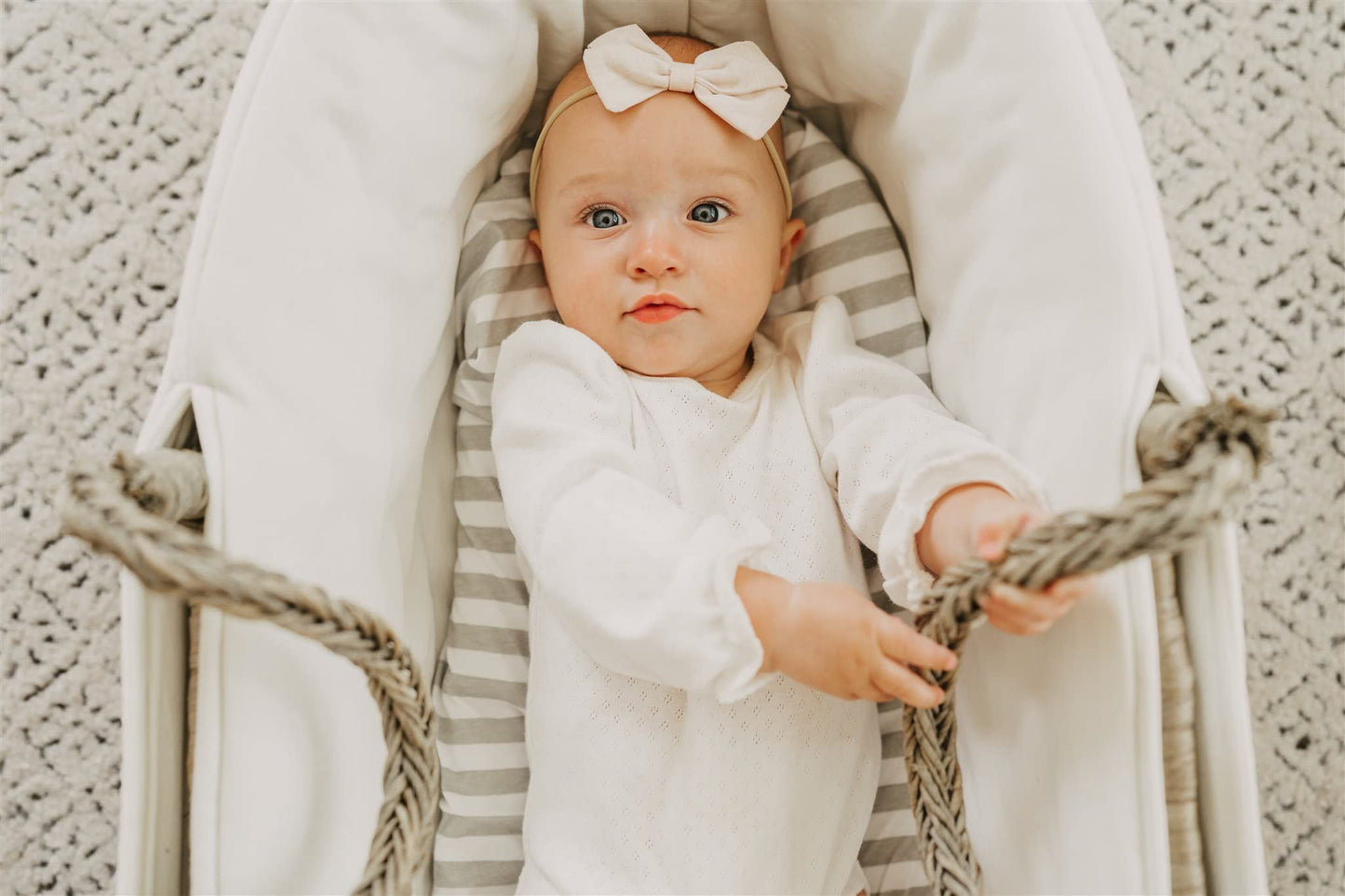 NODNAL CO. 3 Fitted Bassinet Sheets Gray Set Baby Girl/Boy - 100% OEKO-TEX Cotton Gender Neutral Chevron, Polka Dot, Stripe Universal Fit - Cradle/Moses Basket Hourglass, Oval Rectangle Mattress Sheet