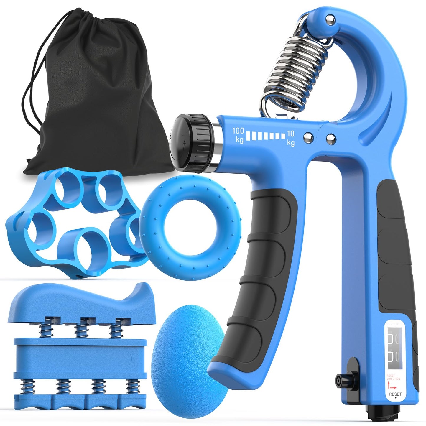 JKSHMYT Grip Strength Trainer Kits (5 Pack), Adjustable Resistance Forearm Strengthener, Hand Gripper Strengthener for Muscle Building