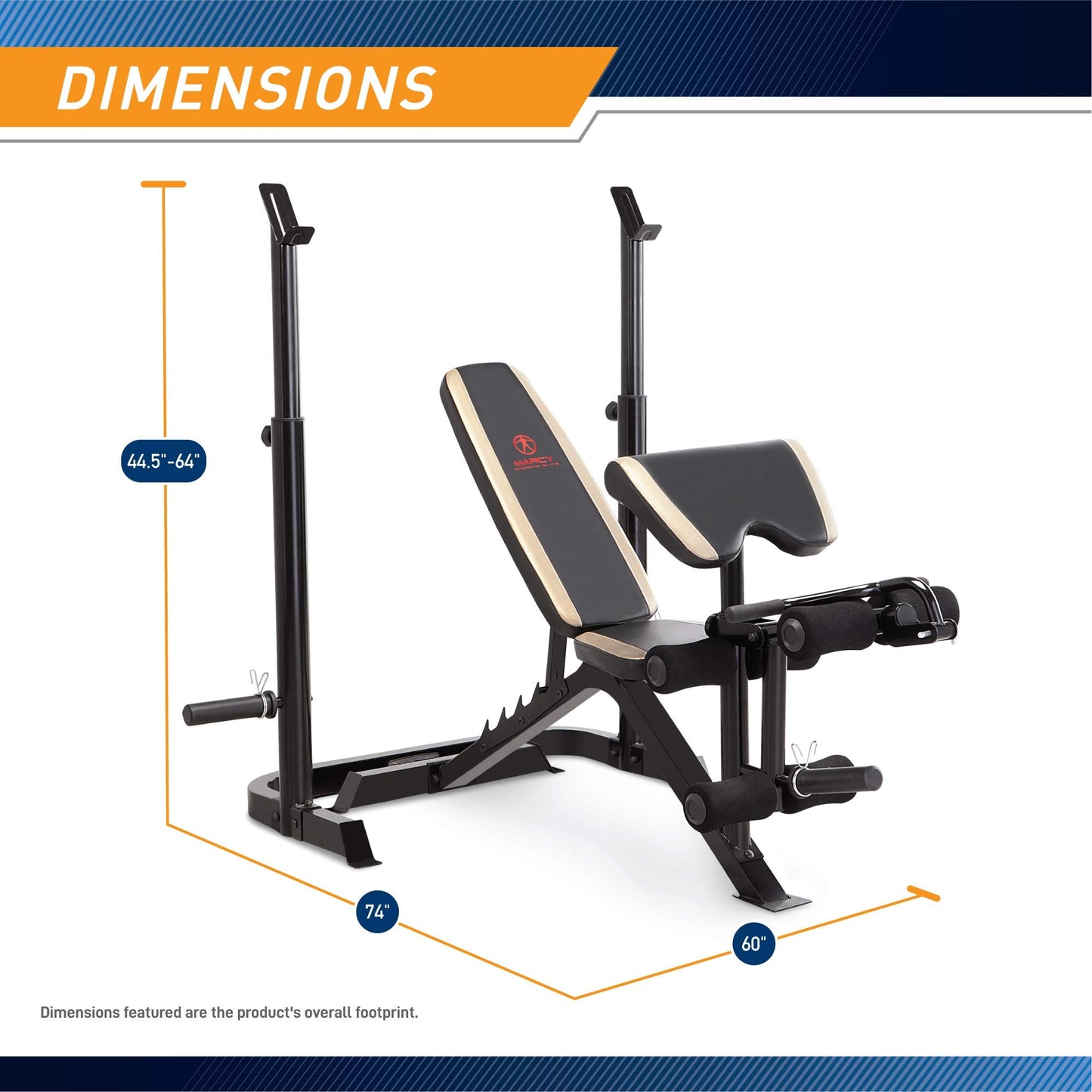 Marcy Adjustable Olympic Weight Bench with Leg Developer and Squat Rack MD-879