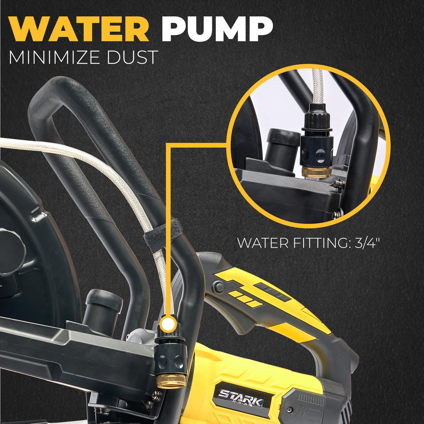 XtremepowerUS 3200W Electric 16" Circular Saw Concrete Saw Wet/Dry Concrete Cutter 20AMP With Water Line Attachment Wet Concrete Saw (Blade Included) Ideal for DIY House, Foundation