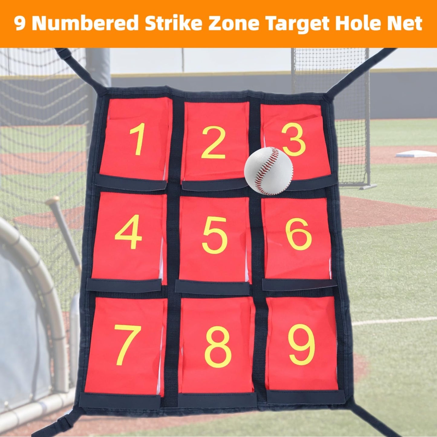 Strike Zone Target for Baseball Softball,Waterproof &Adjustable Baseball Softball Pitching Target Net with Numbered,Practice Throwing and Hitting with Accuracy for Various Age