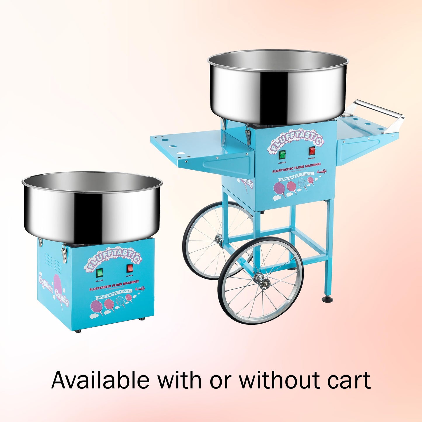 Cotton Candy Machine - 1000W Flufftastic Floss Maker with Stainless-Steel Pan - Cotton Candy Maker Machine and Sugar Scoop for Home Carnival Birthday Party or Festival by Great Northern Popcorn (Blue)