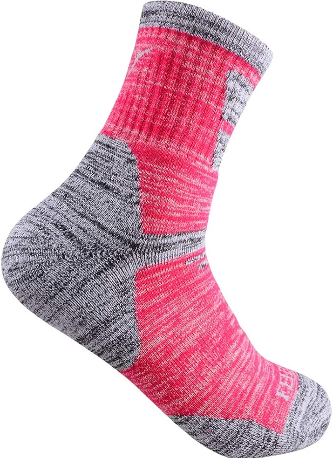 FEIDEER Women's Hiking Walking Socks, 4-Pack Outdoor Recreation Socks Wicking Cushion Crew Socks