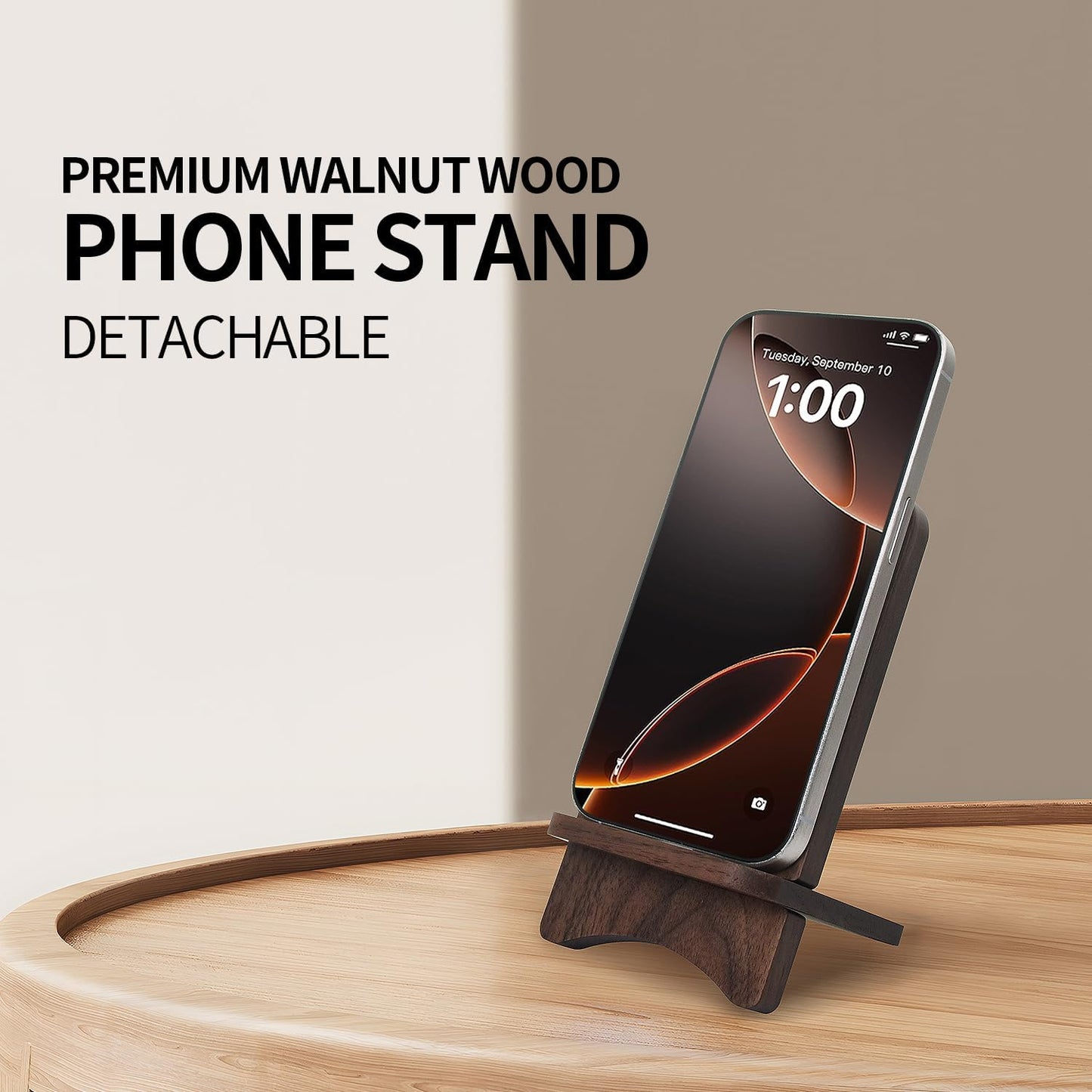 3D MAGIC 2 Cell Phone Stands, Desktop Stand, Luxury Nature Wood Simple Phone Stand, Compatible with iPhone & All Cell