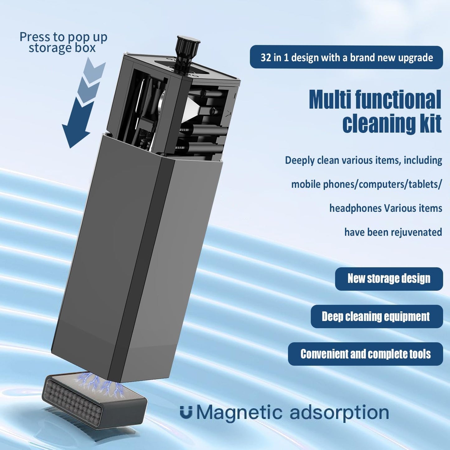 LBSC 32-in-1 Keyboard Cleaning Kit Laptop Cleaner, Computer Screen Cleaning Brush Tool, Multi-Function PC Electronic
