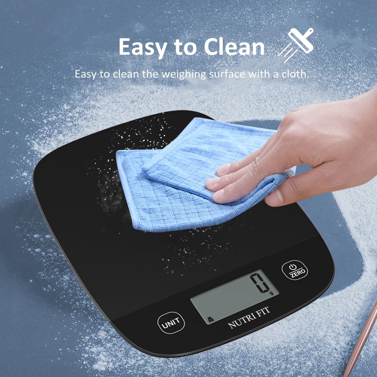 Nutri Fit Digital Food Scale - Accurate Weight Measurement for Cooking & Baking | Ultra Slim Black, 0.1oz Tare