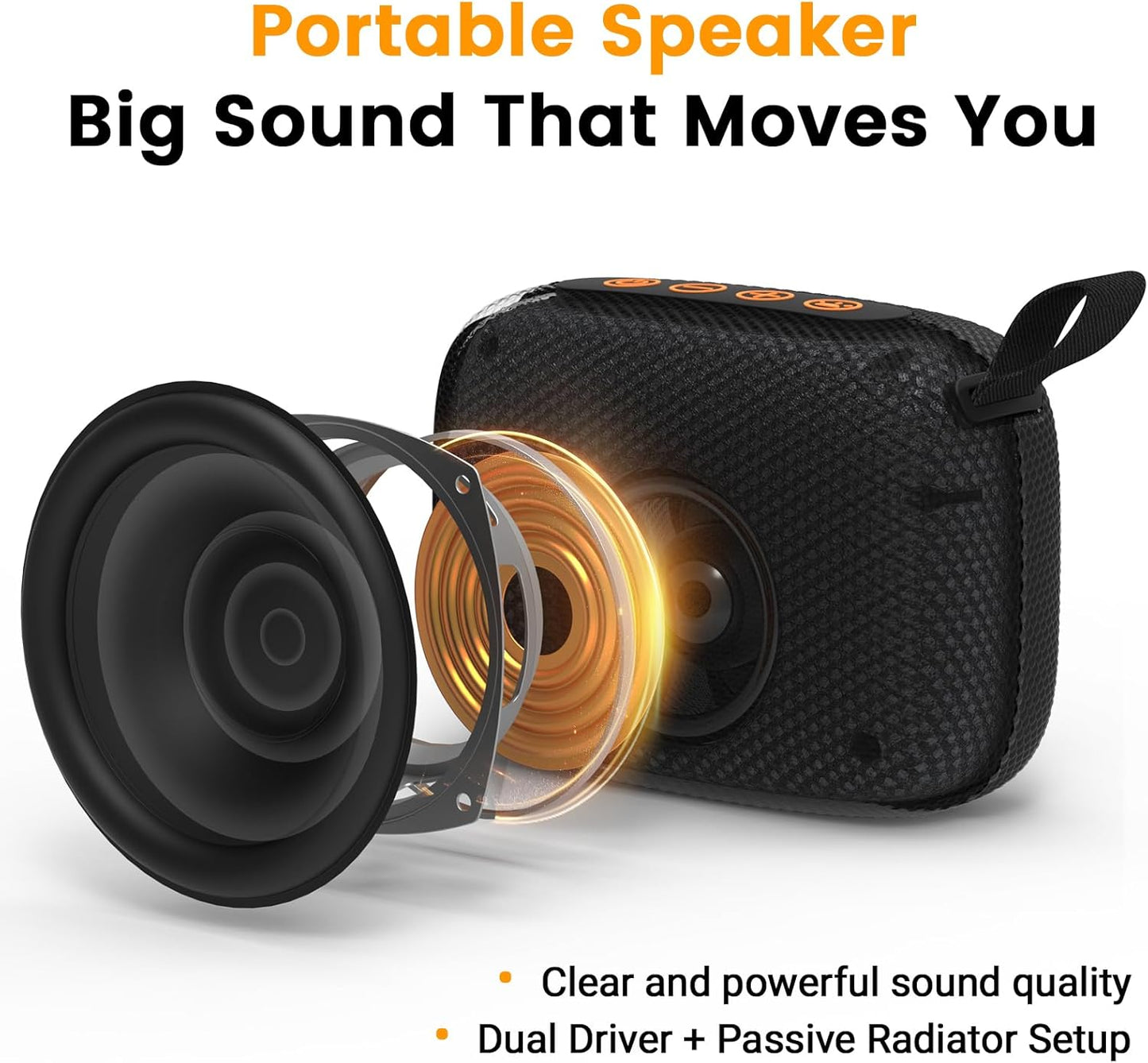 bossdeng IPX5 BT5.3,Wireless Portable Waterproof Bluetooth Speaker for Outdoor,HD Sound All-Day Playtime, Speakers