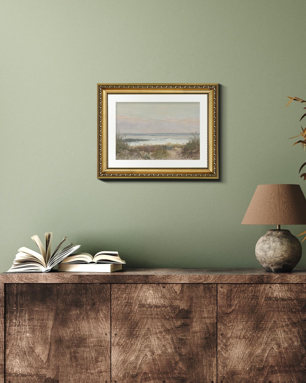 VIYYIEA Gold Framed Canvas Print - Classical Coastal Scenery Wall Art for Home Decor | 11x14in