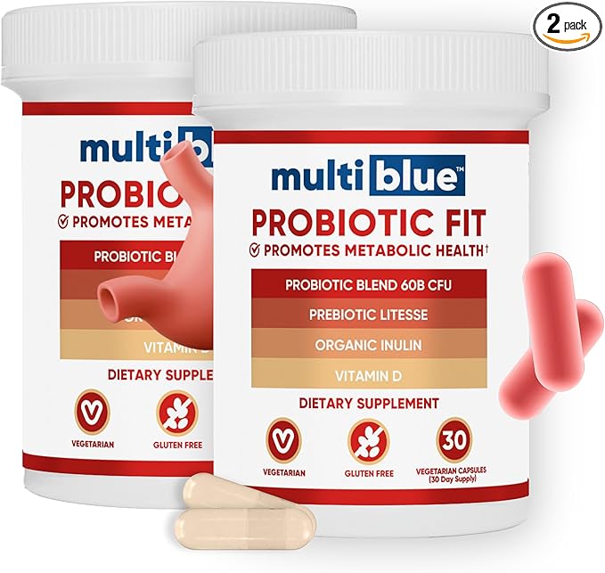 Probiotic Fit for Men & Women, Bifidobacterium Lactis B-420, Digestive & Gut Health, 60 Billion CFU, Prebiotic + Vitamin D3, 60 cnt
