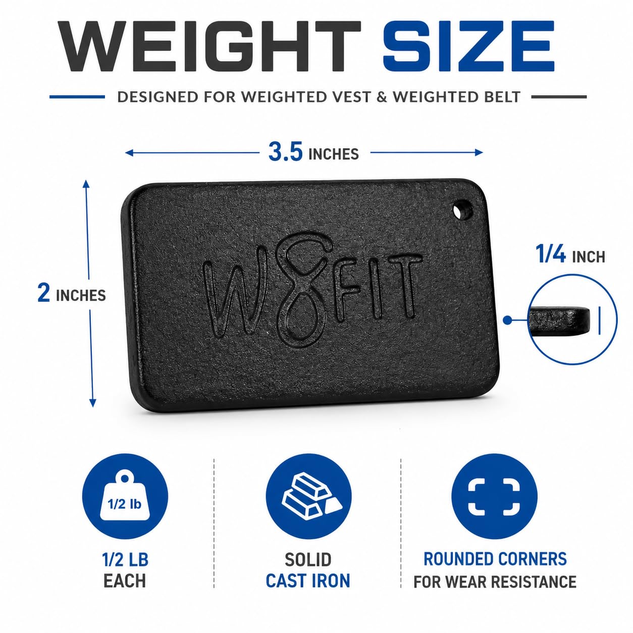 W8FIT Adjustable Weighted Belt for Men & Women – Rucking Belt for Walking, Hiking & Strength Training (8 LB Medium)