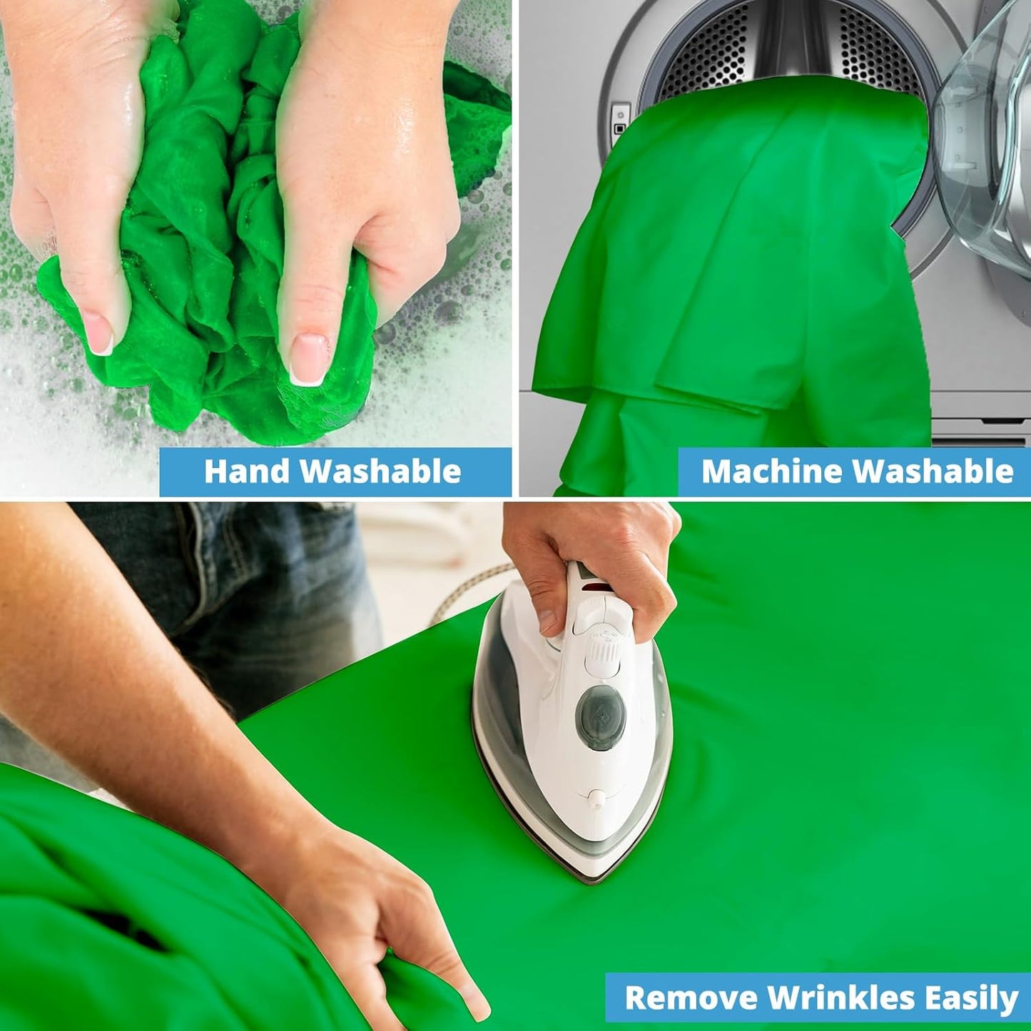 Aimosen 12 10 X FT Large Green Screen Backdrop for Photography, GreenScreen Background for Zoom Meeting, Polyester