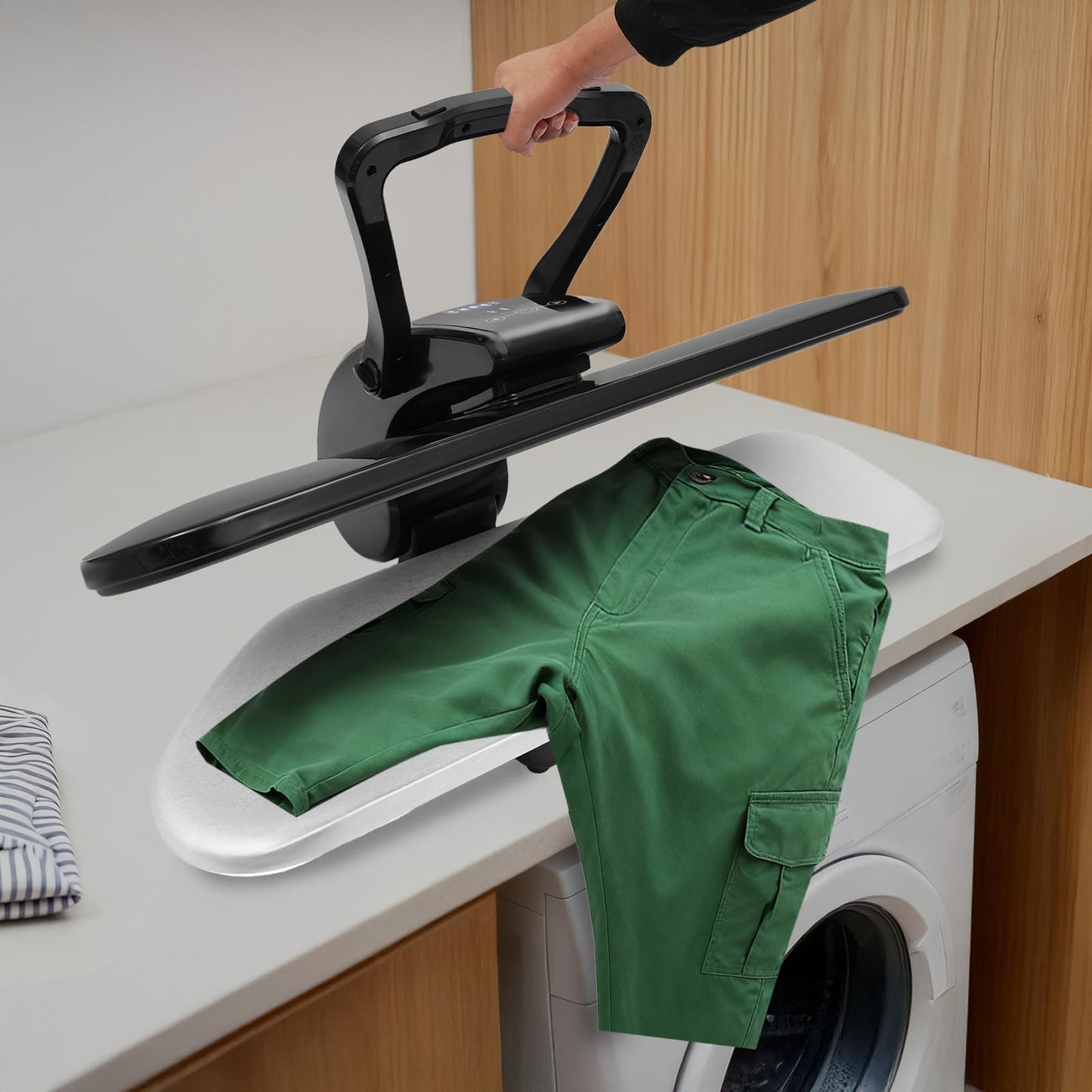 36" Large Steam Iron Press with LED Touch Screen, 1600W Professional Iron Press Machine Steam Press with 5 Fabric Settings & Steam Burst Function for Home Business SYP8810B (Black, 36")