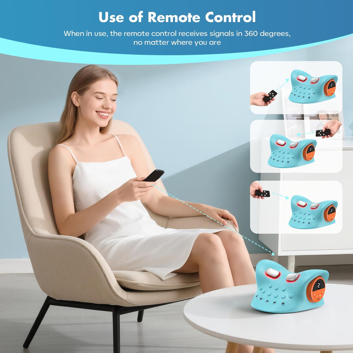 altoance Neck Massager 2026,4-in-1 Neck & Shoulder Massager with Multi-Directional Stretch, Heating & Vibration, 360° Remote Control – Ergonomic for Home, Office,Car Travel