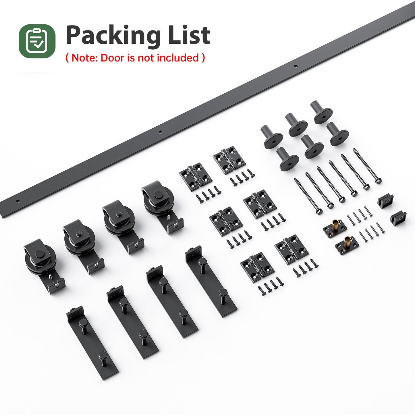 Roymelo 88" Bifold Sliding Barn Door Hardware Track Kit,Side Mounted Black J Shape Roller,Smoothly and Quietly,Assembly Easy,Fit Four 21" Bi-Folding Doors (Door Not Included)