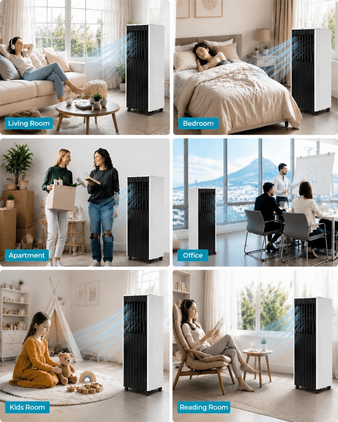 8,000 BTU Portable Air Conditioner, 4-in-1 Portable AC Unit Up to 350 Sq.Ft., Portable Air Conditioner with Cool, Fan, Dehumidifier, 24H Timer, Remote & Installation Kit, for Bedroom