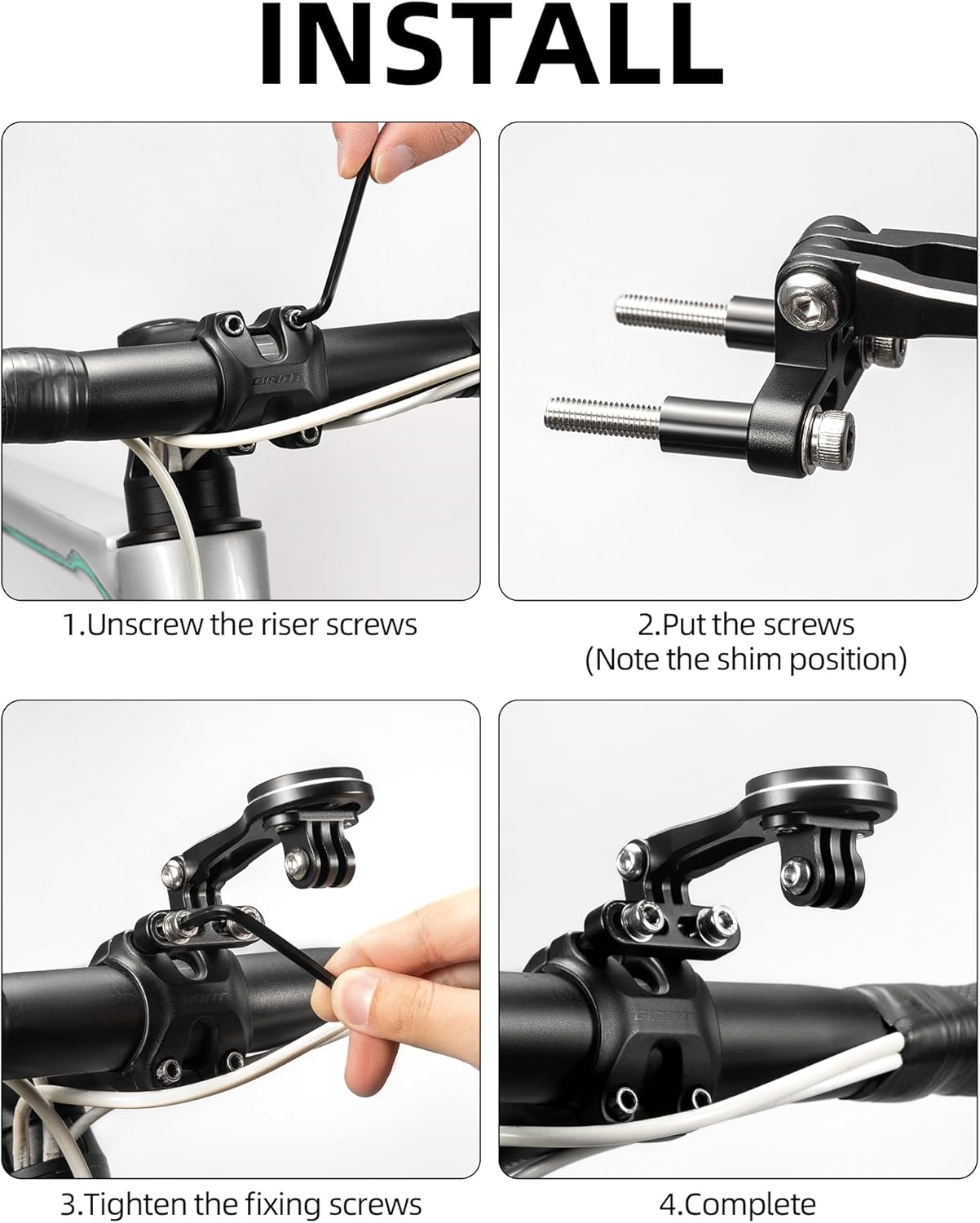 ROCKBROS 4 cm Bike Computer Mount Adjustable Out-Front Bicycle Computer Mount Aluminum Integrated Cycling Computer