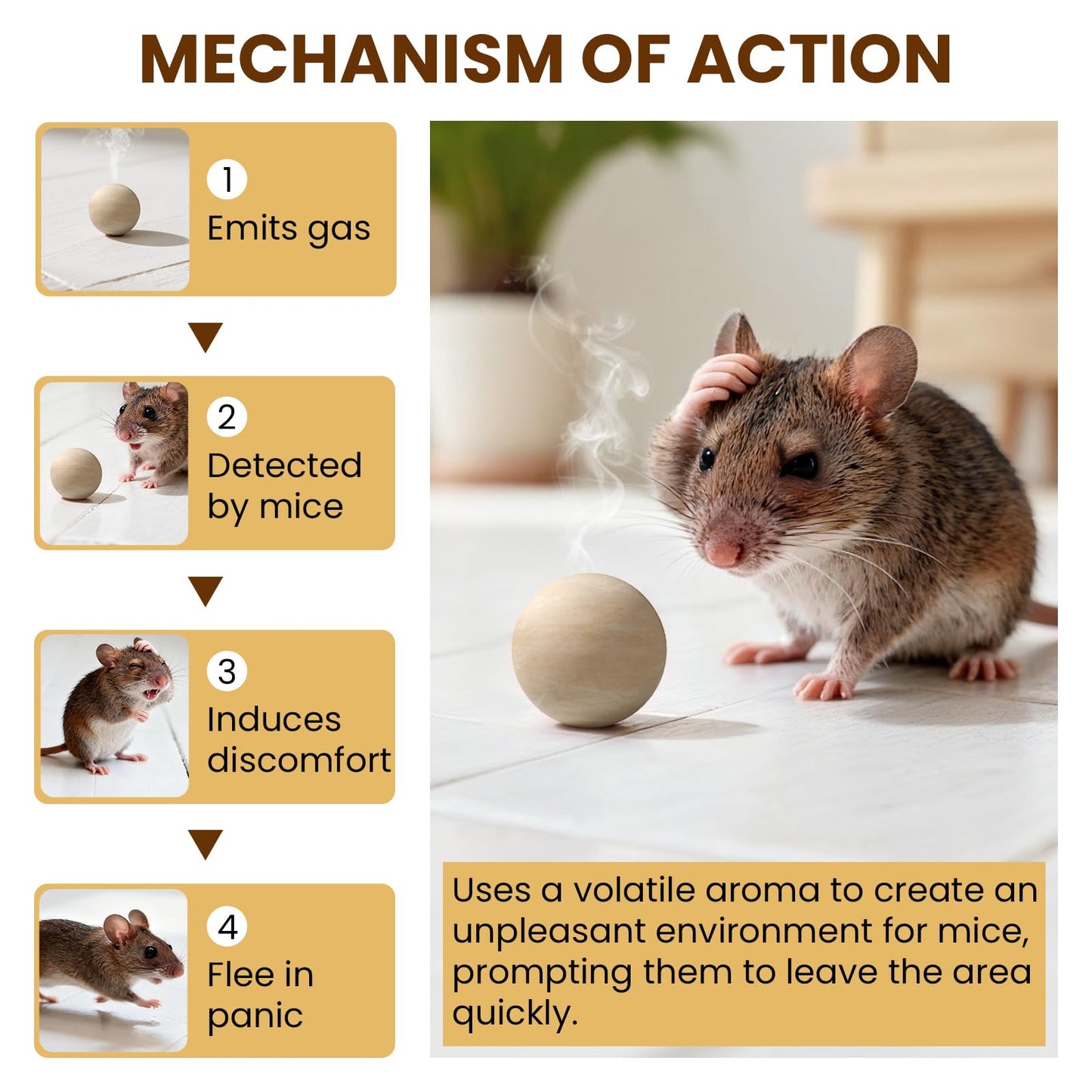 Rodent Repellent Indoor 36 Balls – Natural Peppermint Mouse Repellent, Moth Balls for Outdoor Use, Rodent Repellent Indoor for Home, Garage, Car & RV