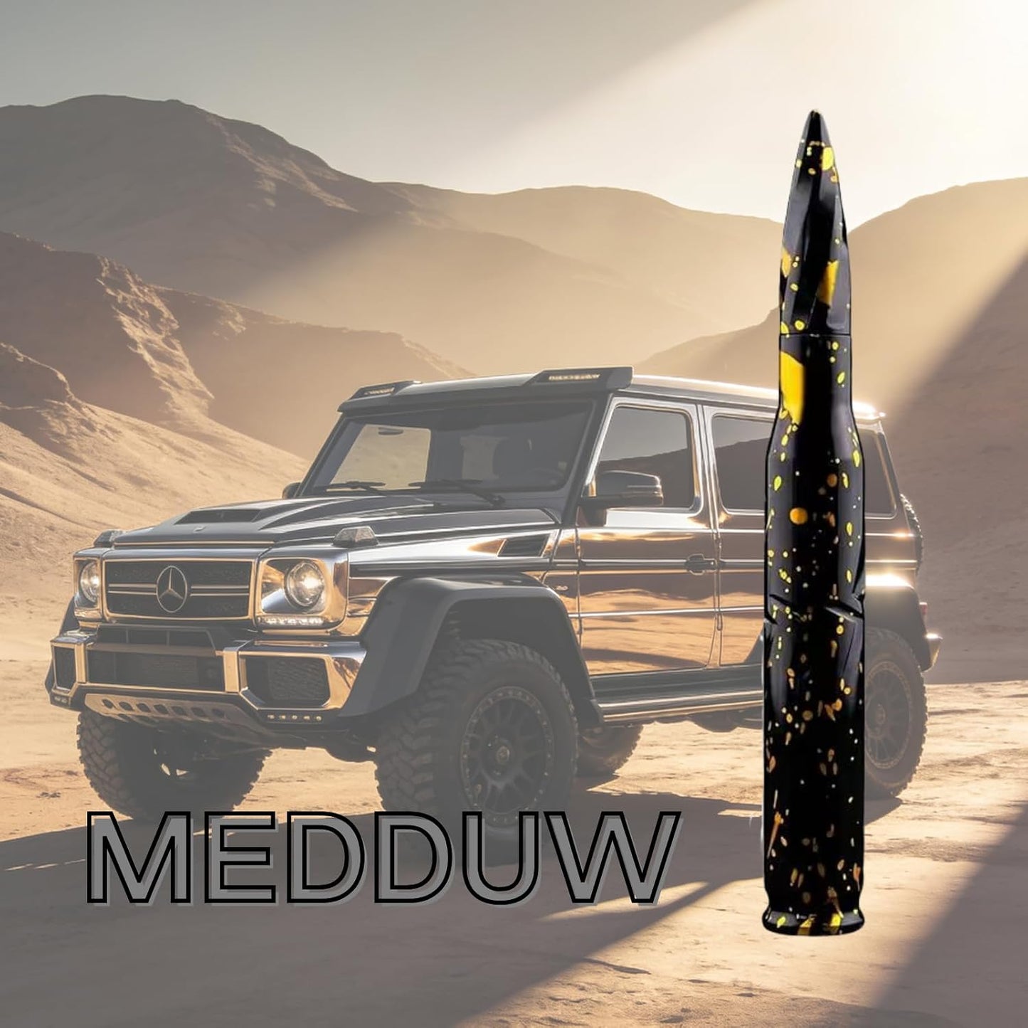 Medduw 5.5inch Colorful Colors Black Bullet Antenna Replacement for Various car Models,Dodge, Chevrolet, Raptor Truck