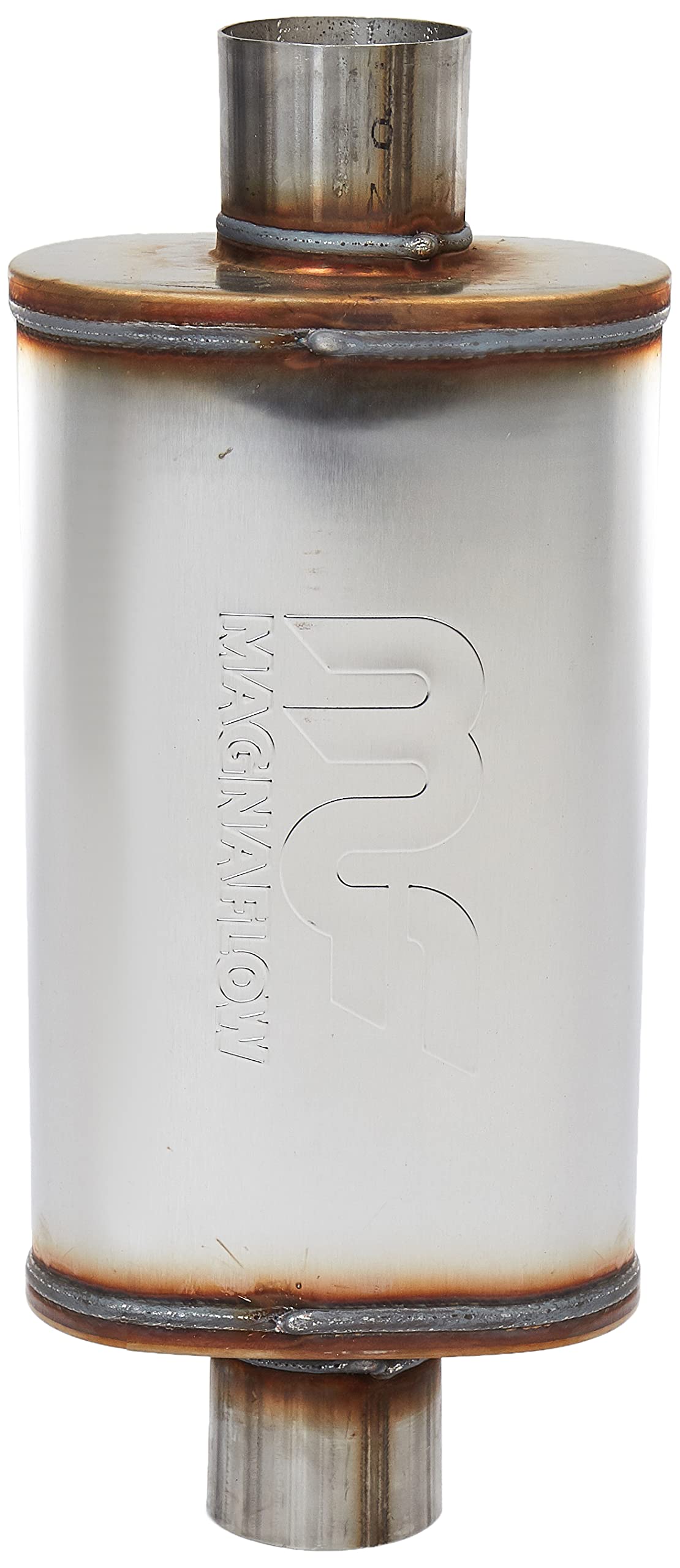 MagnaFlow Performance Exhaust Muffler 12219: 3"/3" Inlet/Outlet, 5x8x14" Oval, Stainless Steel, Satin Finish