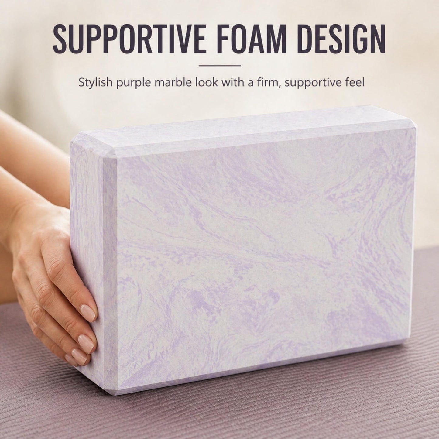 Yoga Block – High-Density Foam Exercise Block for Yoga, Pilates, Stretching & Meditation – Non-Slip, Lightweight & Durable by Lunai
