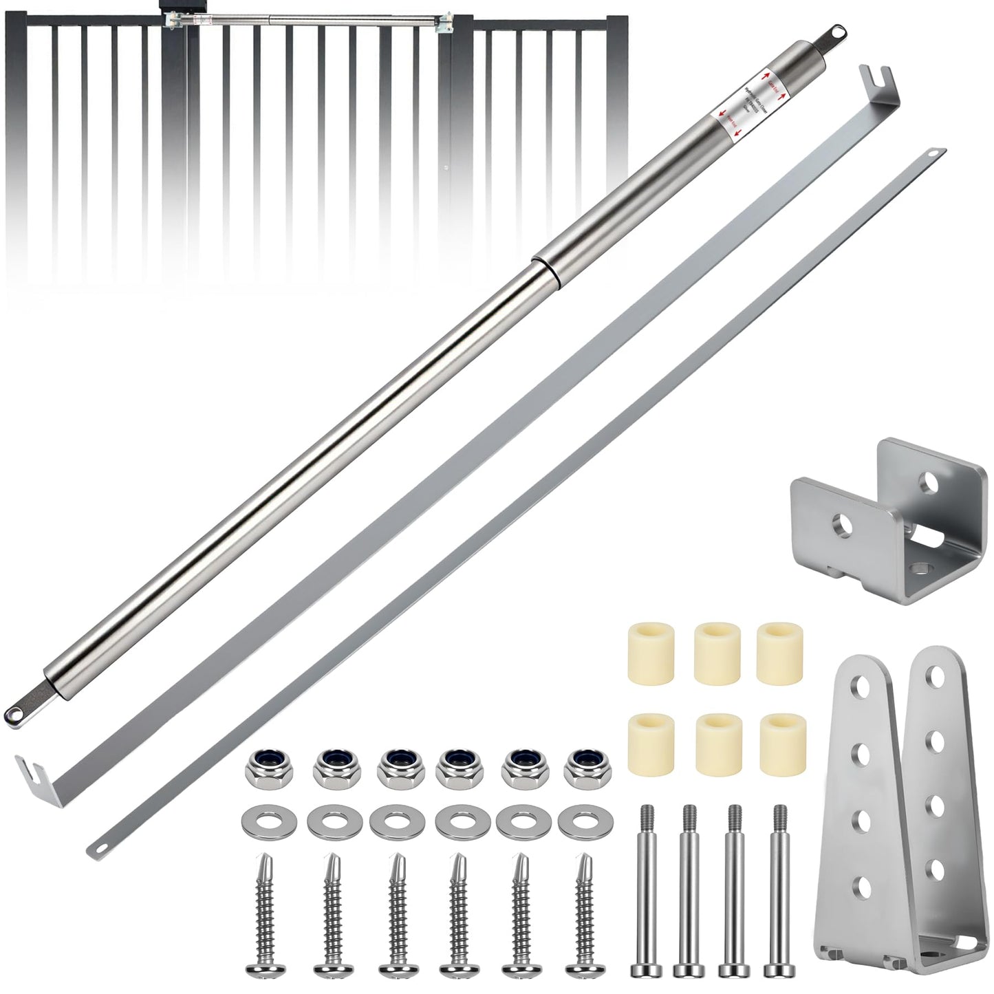 New TB400SS Hydraulic Outdoor Gate Closer for 75 to 175 lbs, Stainless Steel, Width 40 to 64 Inches, for Farms, Ranches, Gardens, Sports Complexes, Home Yards, Opening Pressure 6 to 12 Pounds