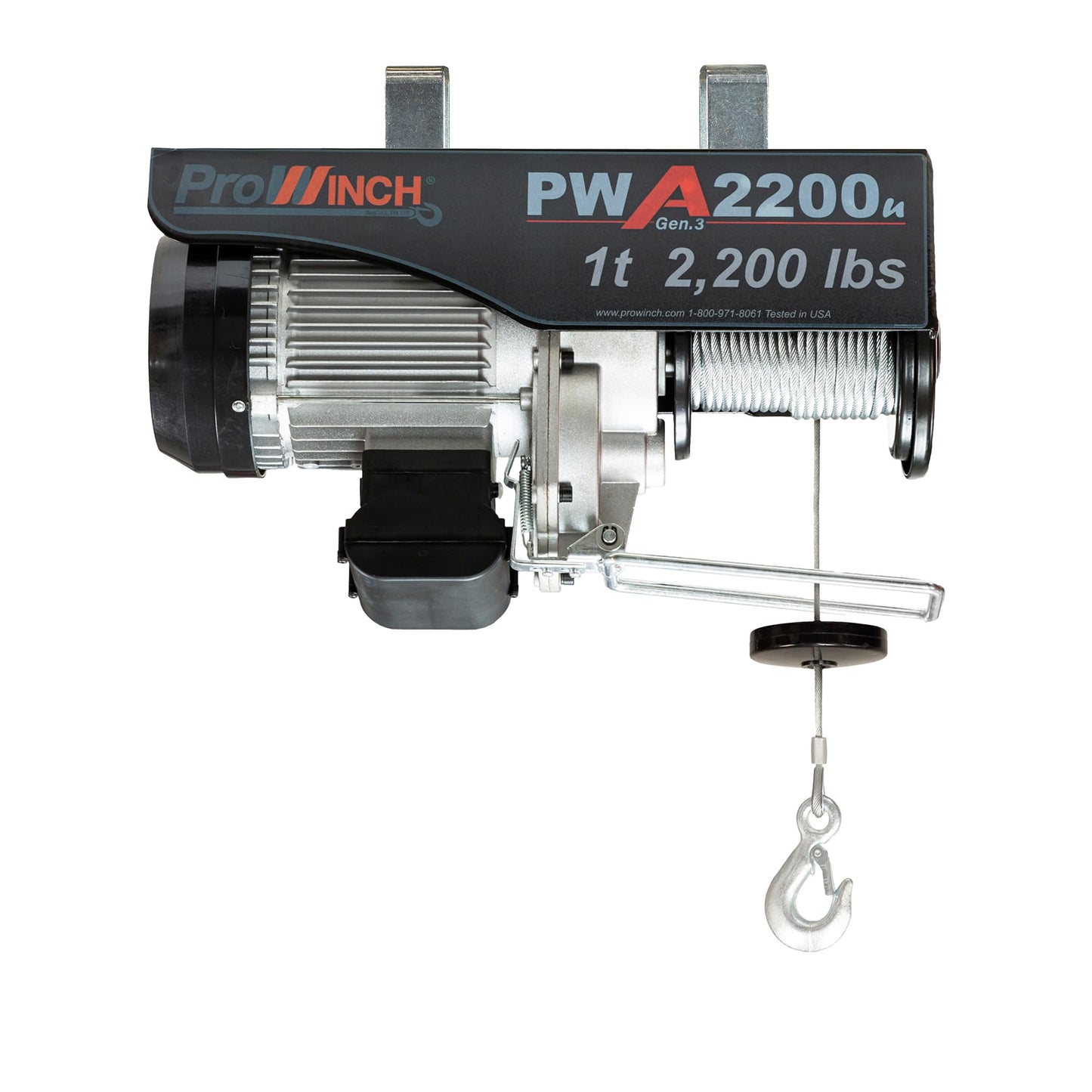 Prowinch Electric Hoist, 110V/120V, 2200lbs Lifting Capacity, 38ft Lifting Height, Wired Remote Control, Upper & Lower Limit Switches for Home Improvement, Warehouse Clearance, Garage Hoist System